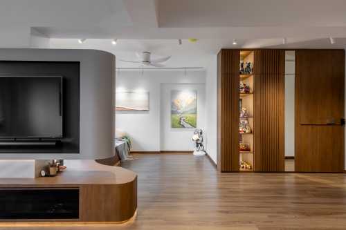 Contemporary Living Room at New 4 Room BTO @ Clementi