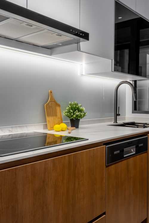 Contemporary Kitchen at New 4 Room BTO @ Clementi