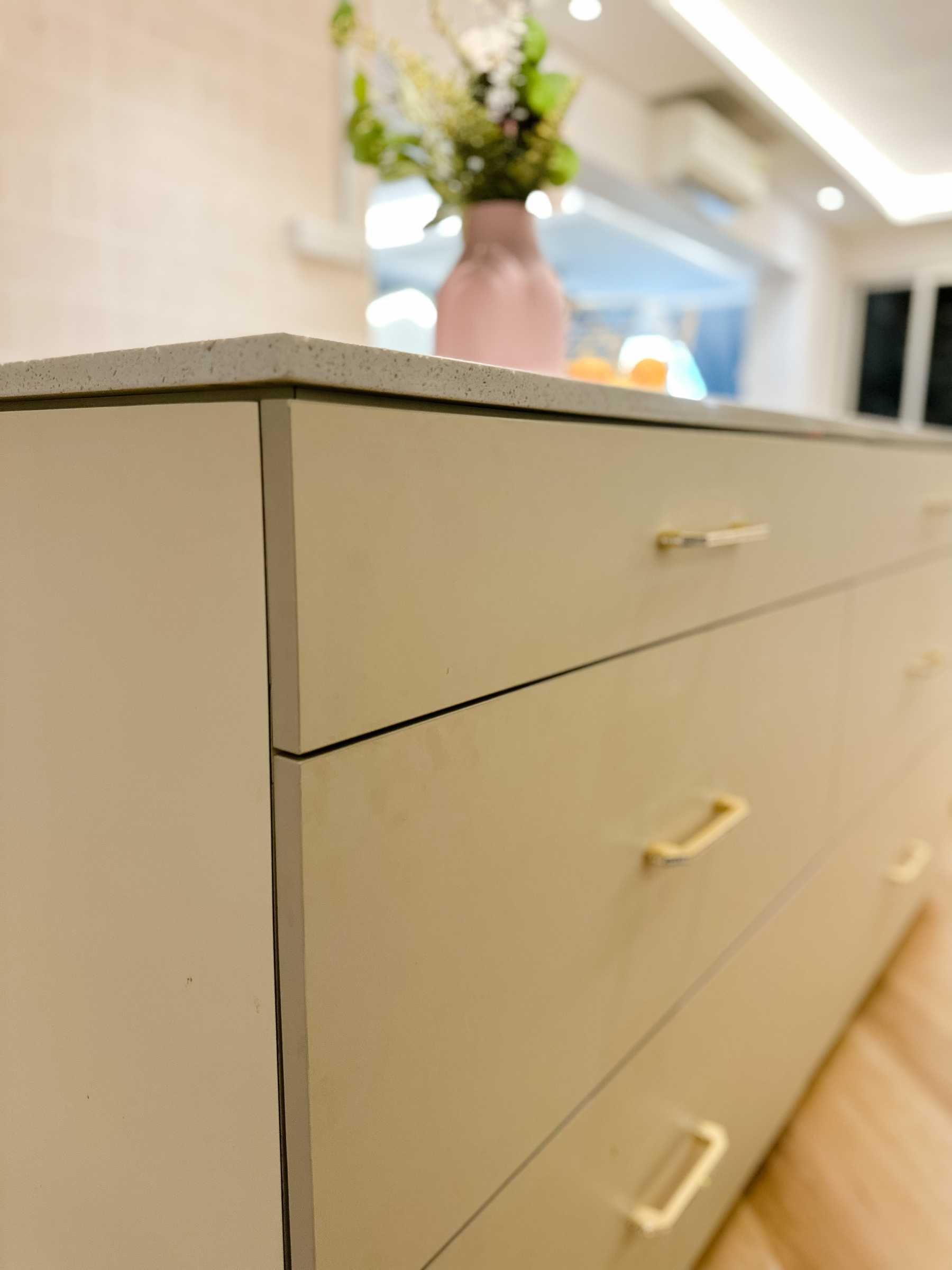 Modern Kitchen with Countertop and Vinyl Flooring