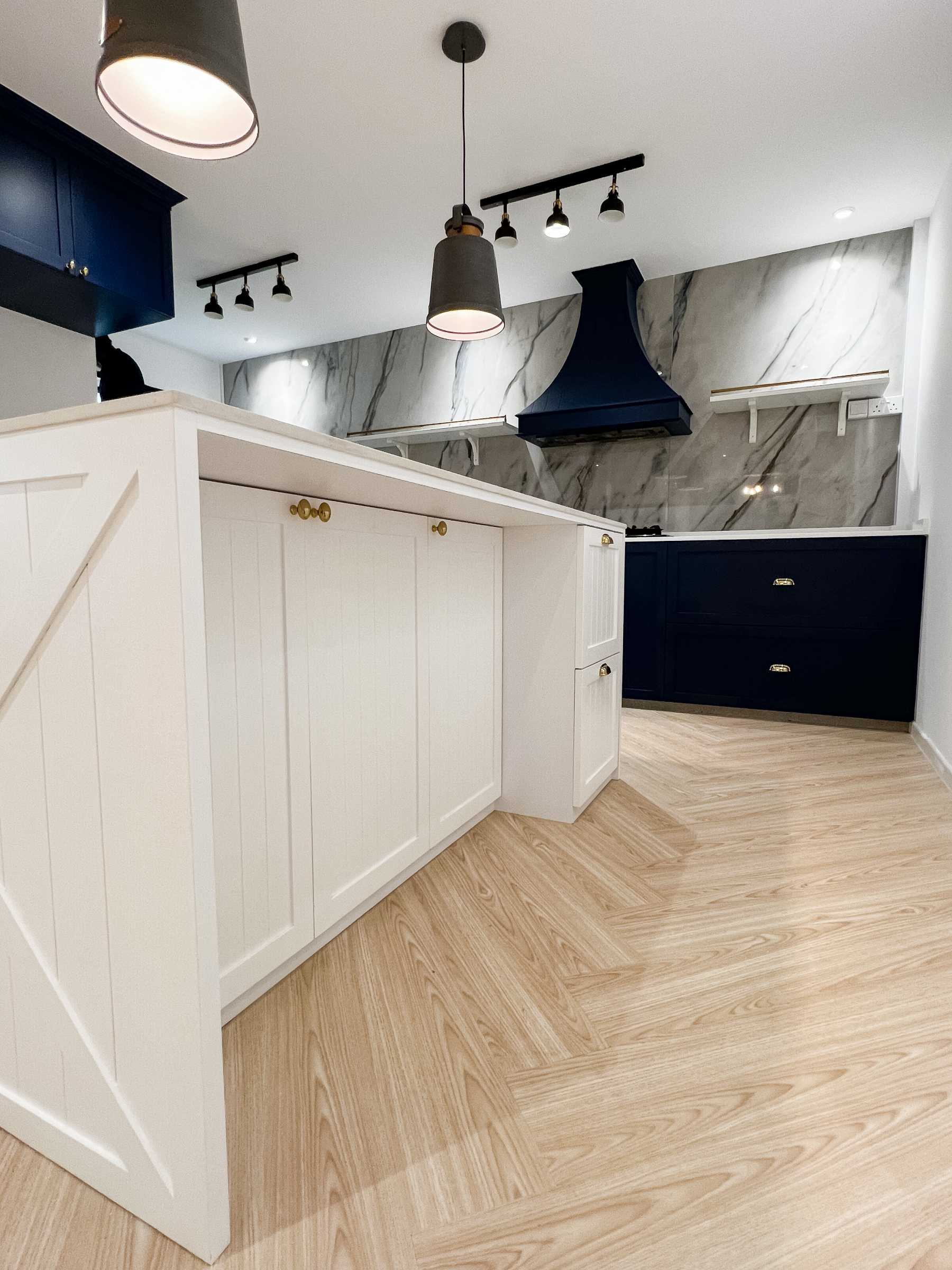 Country Kitchen with Countertop and Vinyl Flooring
