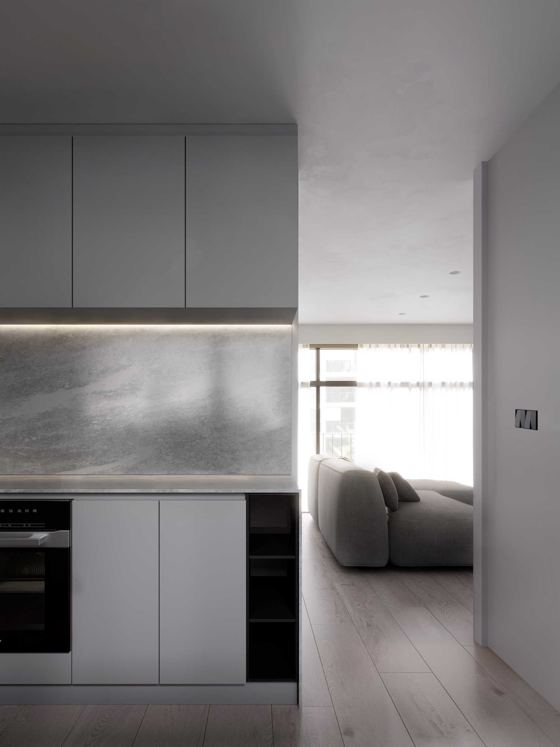 Minimalist Kitchen with Kitchen Backsplash and Kitchen Accessories
