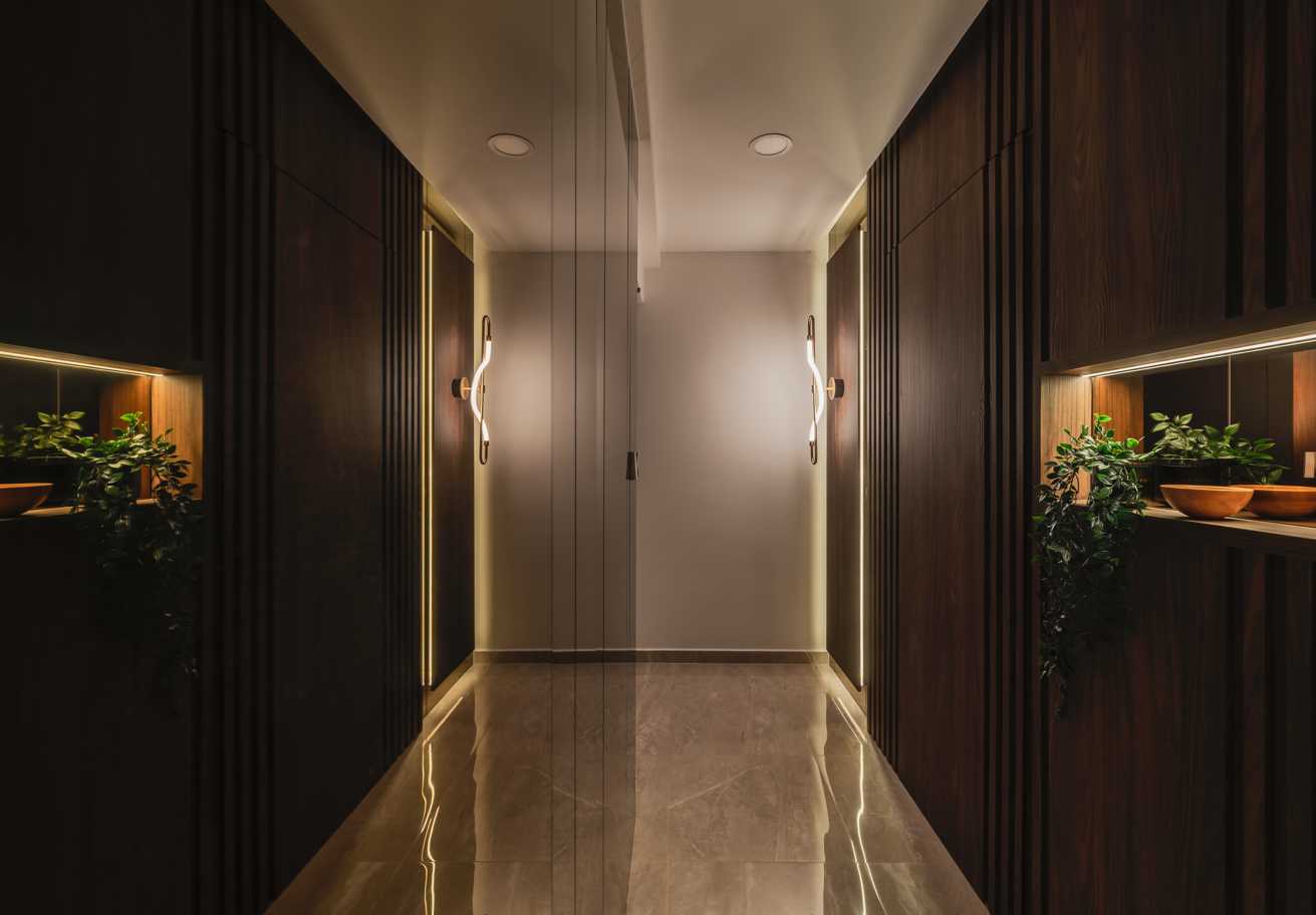 Modern Entryway with Mirror and Shoe Cabinets