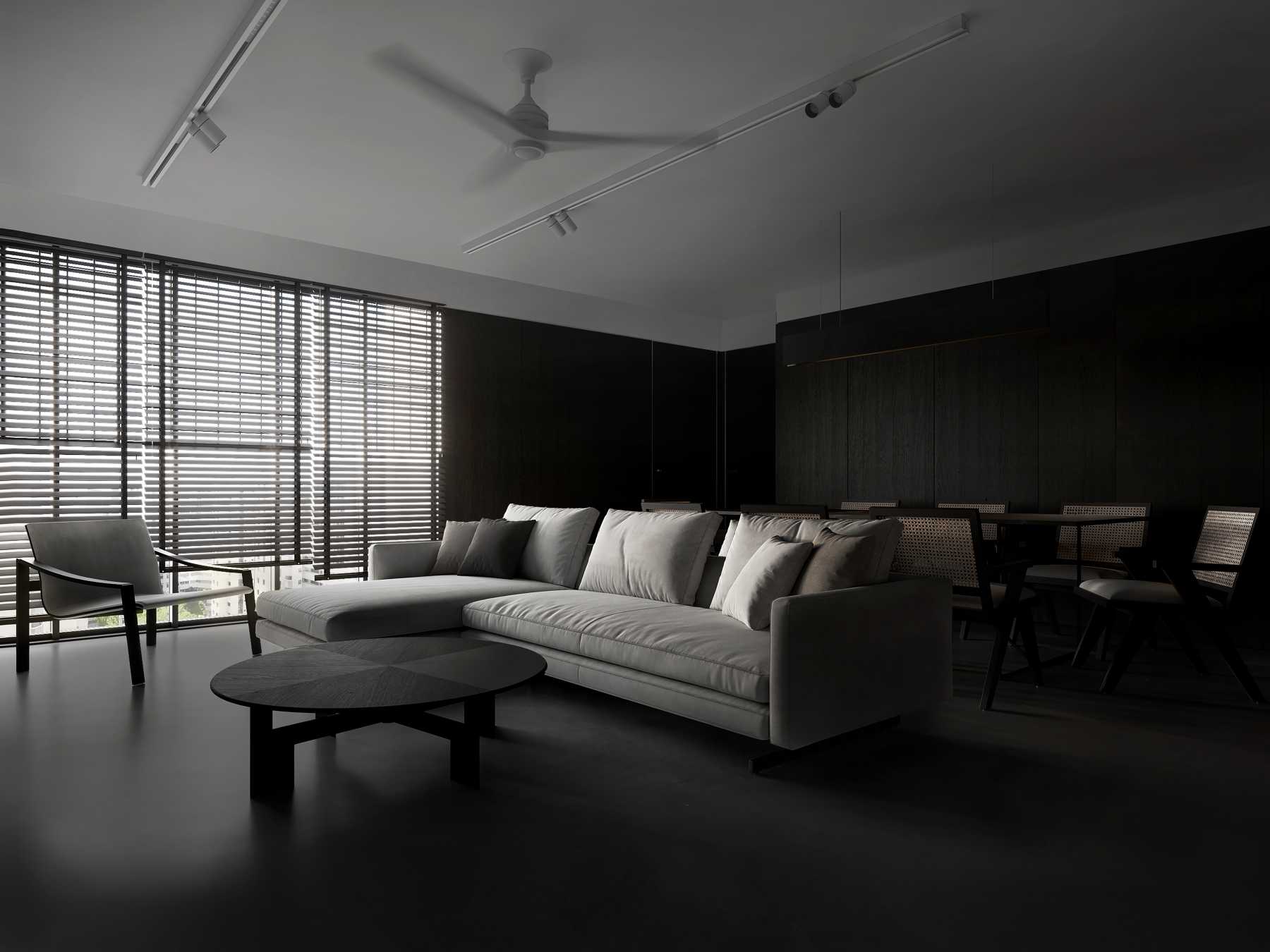 Minimalist Living Room with Sofa and Coffee Table