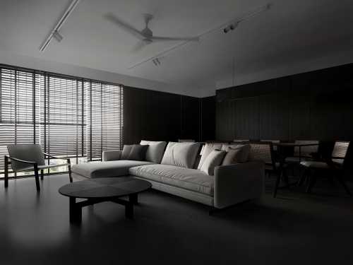 Minimalist Living Room at JURONG WEST