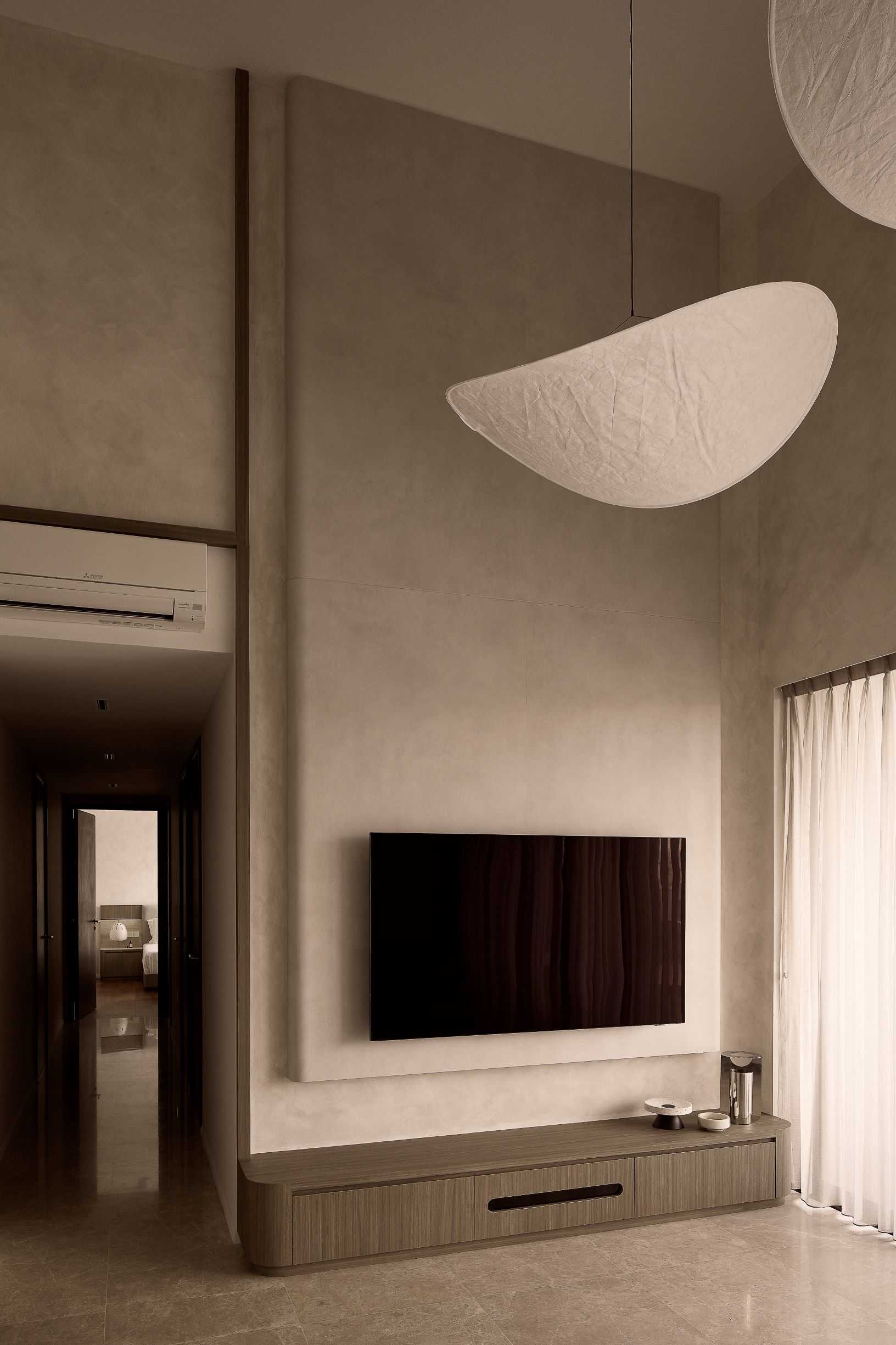 Modern Living Room with TV Console and TV