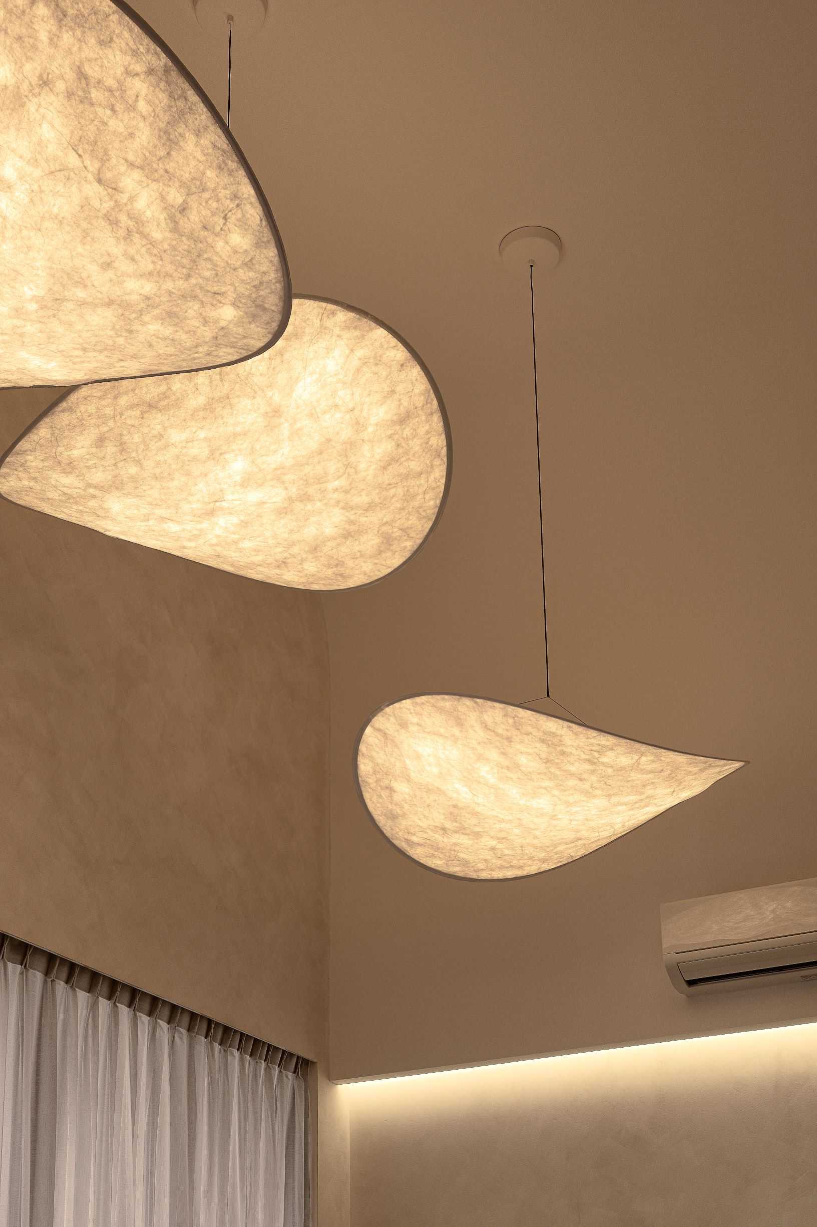 Modern Living Room with Drop Light and Ceiling Light