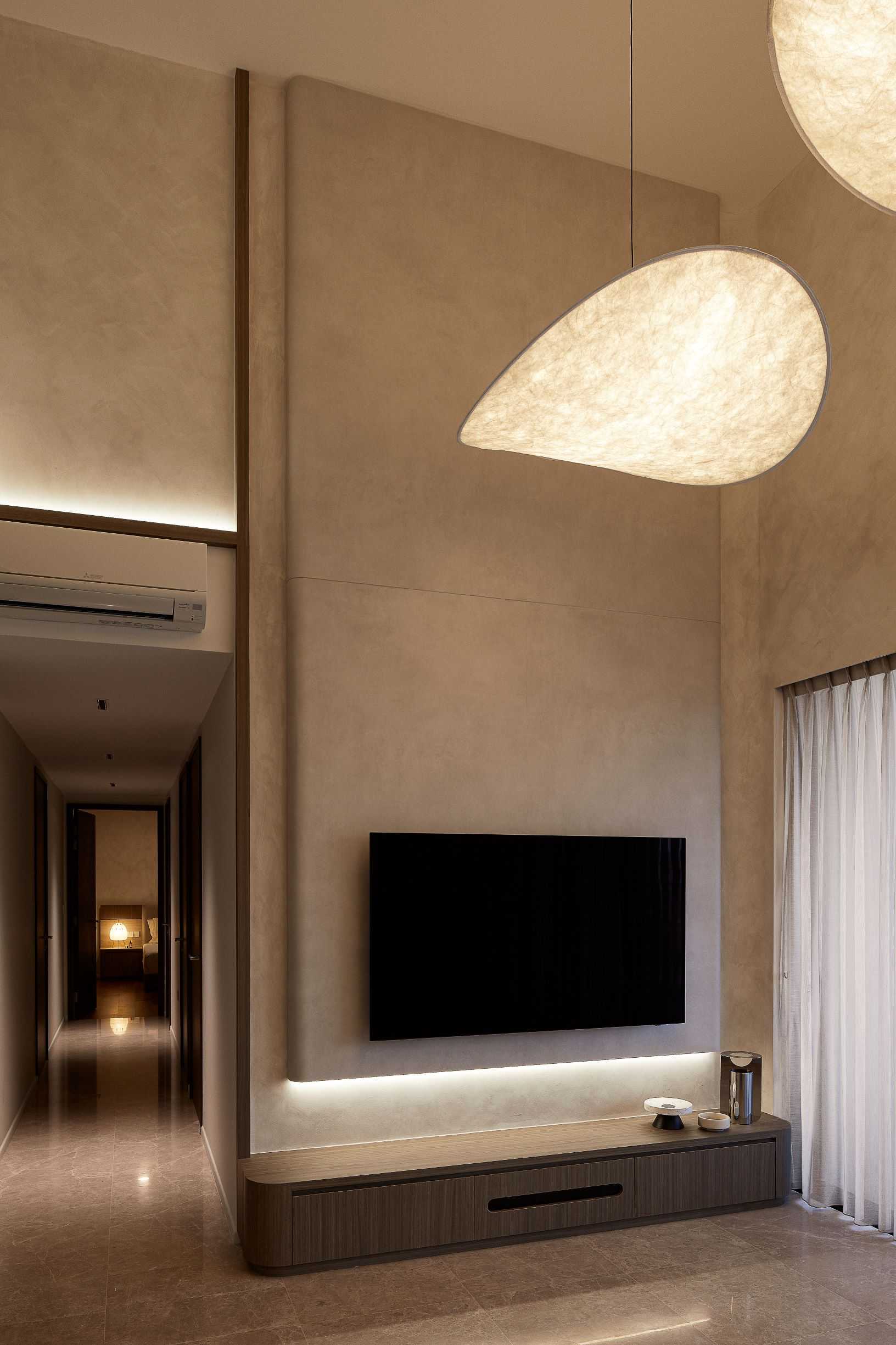 Modern Living Room with TV Console and TV