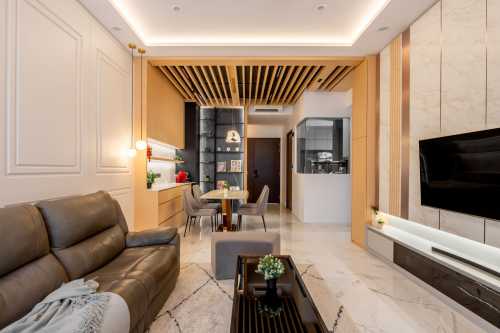 Contemporary Living Room at 3 bedroom condo @ joo chiat