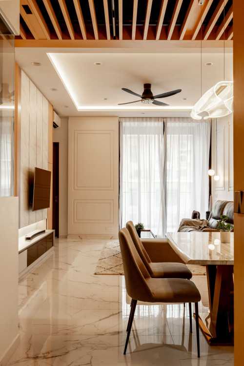 Contemporary Living Room at 3 bedroom condo @ joo chiat
