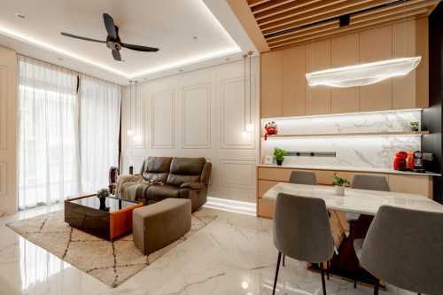 Contemporary Living Room at 3 bedroom condo @ joo chiat
