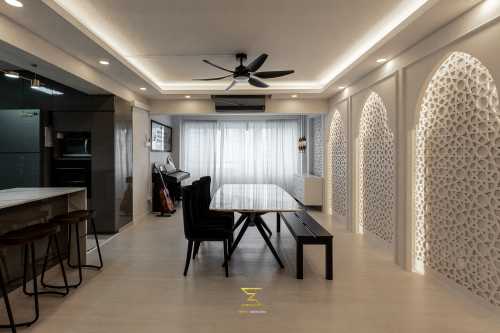 Contemporary Dining Room at 645 Pasir Ris