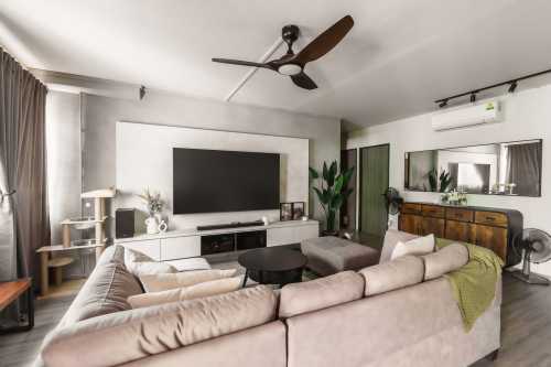 Modern Living Room at 696 Hougang