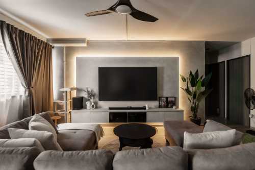 Modern Living Room at 696 Hougang