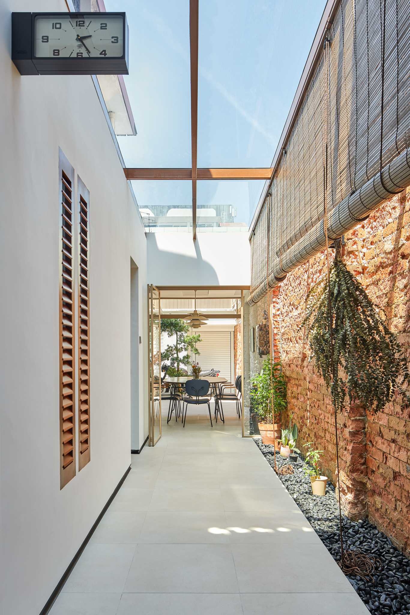 Eclectic Hallway with Dining Table and Dining Chairs