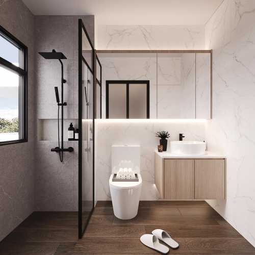 Scandinavian Bathroom at 112 Rivervale Walk