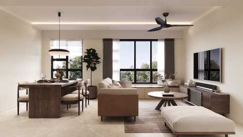 Modern Living Room at 637A Tampines Street 62