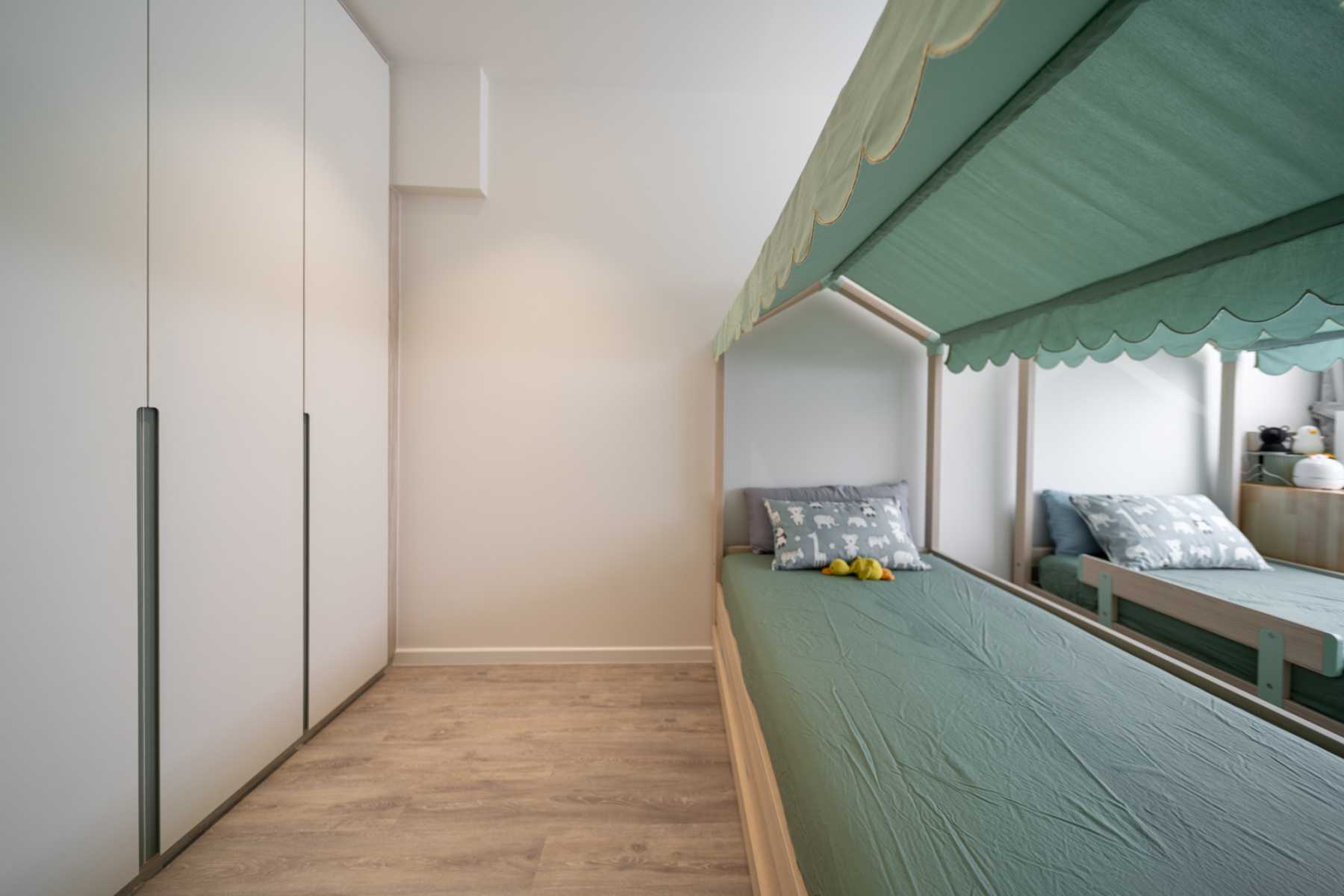 Contemporary Kids Room with Wardrobe and Children's Furniture