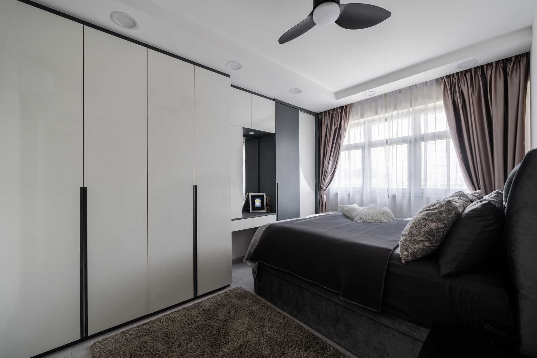Modern Bedroom with Built-in Bed and Bedside Table