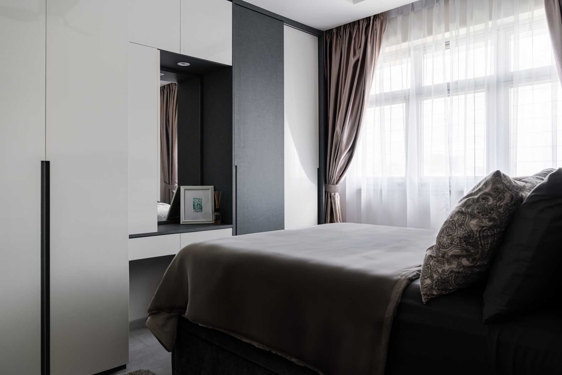 Modern Bedroom with Wardrobe and Built-in Bed