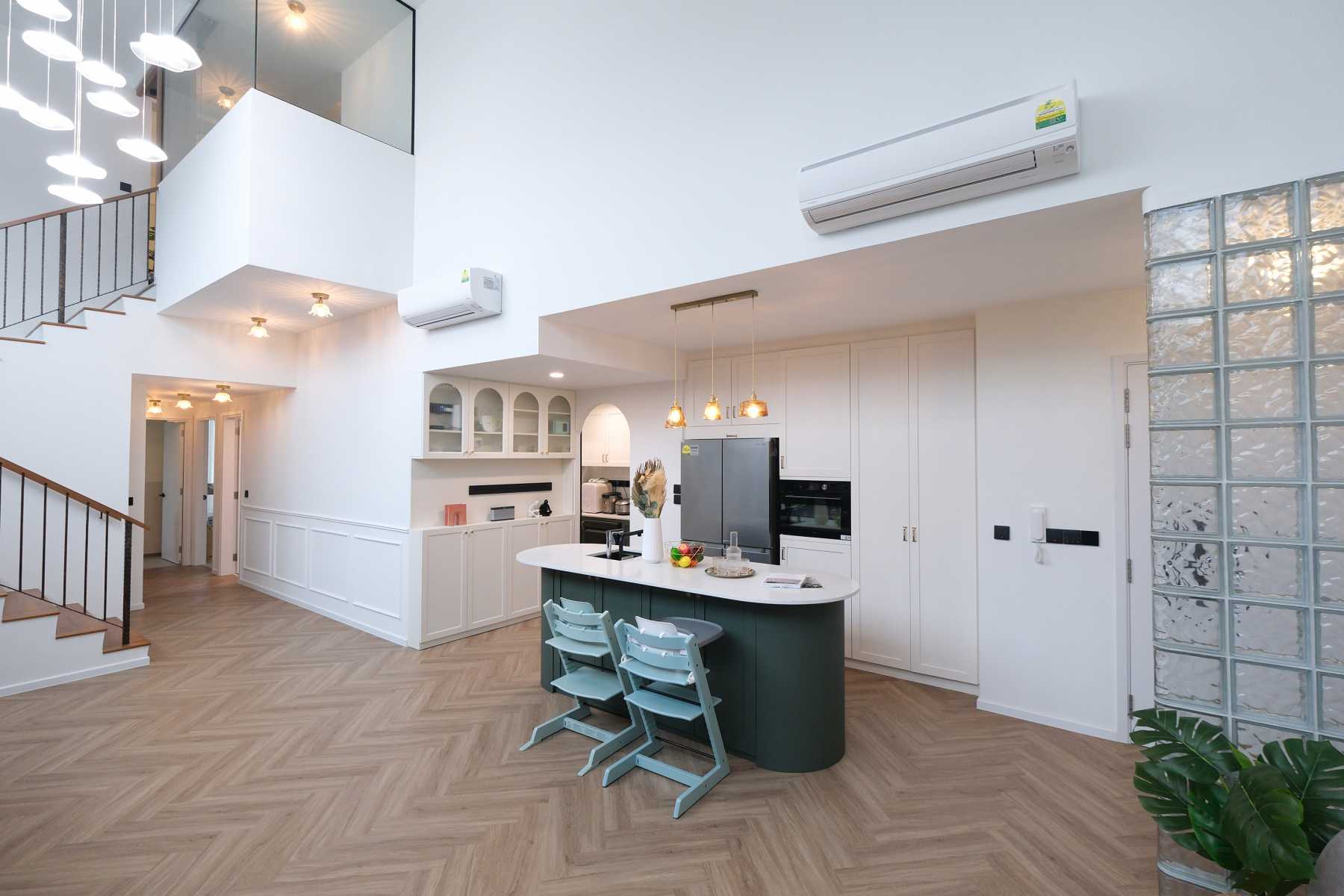 Modern Pantry with Kitchen Island and Kitchen Accessories