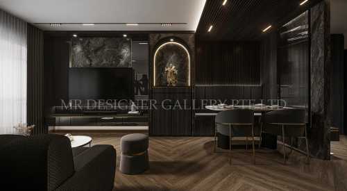 Modern Living Room at Punggol 4 Room BTO