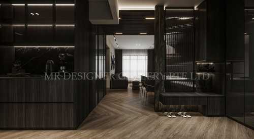 Modern Entryway at Punggol 4 Room BTO