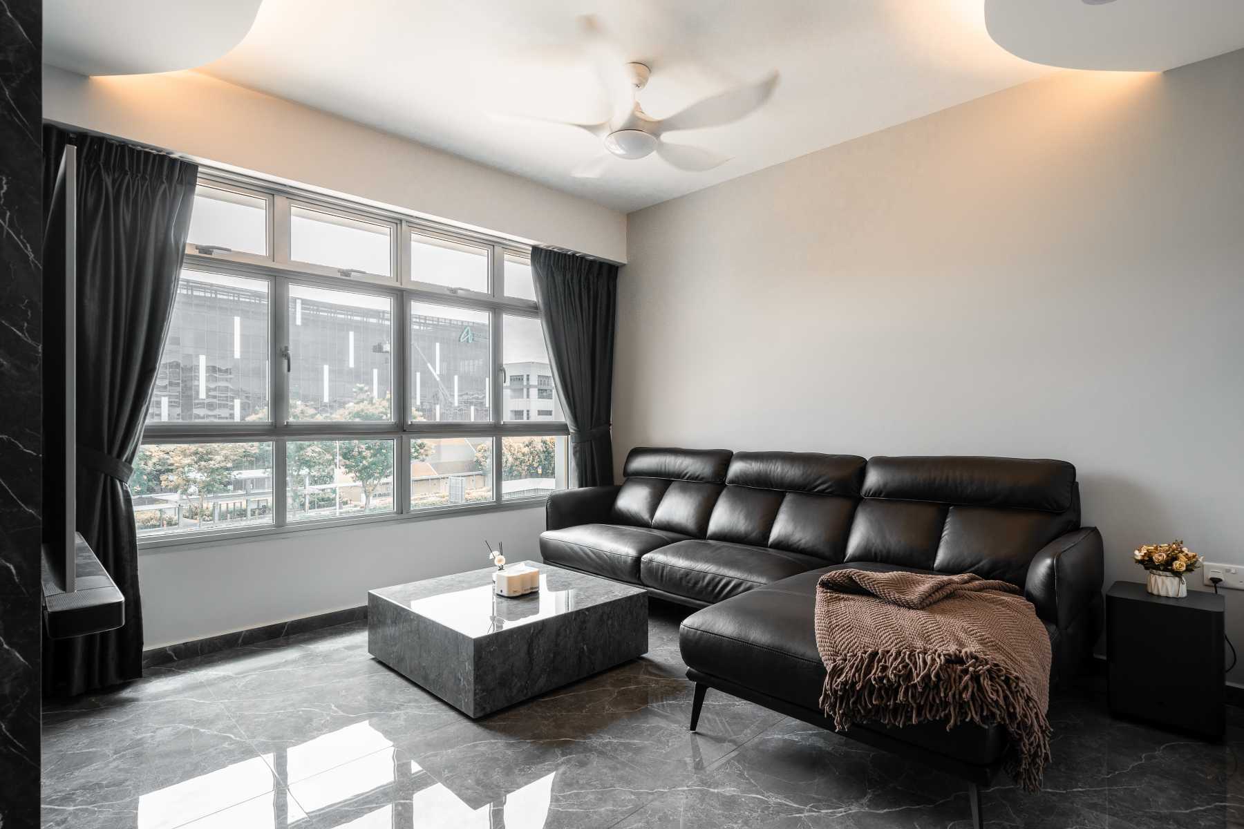 Modern Living Room with Feature Wall and Sofa