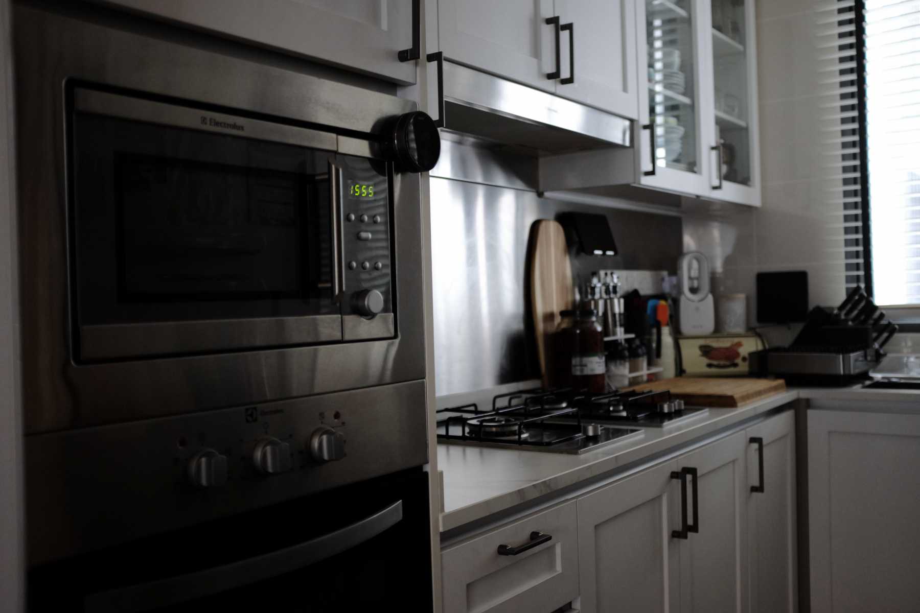 Industrial Kitchen with Countertop and Homogeneous Tiles