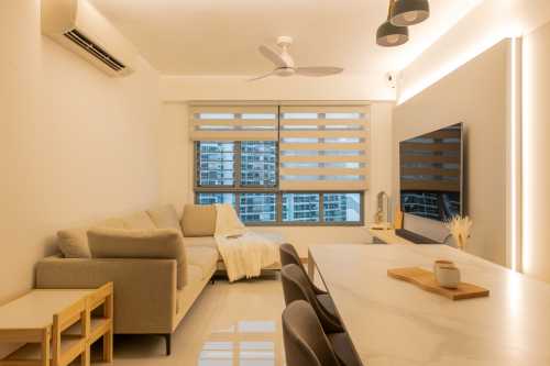 Modern Living Room at 623C Tampines Greenverge