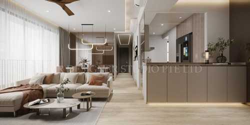 Contemporary Living Room at 15 Punggol Field Walk