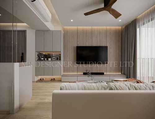 Contemporary Living Room at 15 Punggol Field Walk