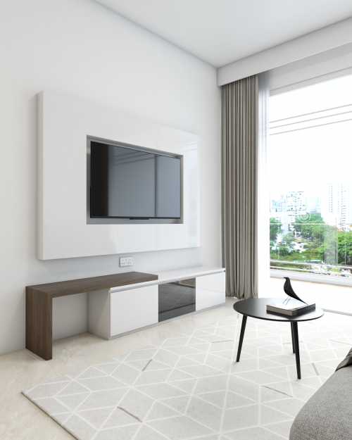 Minimalist Living Room at 51 Normanton Park