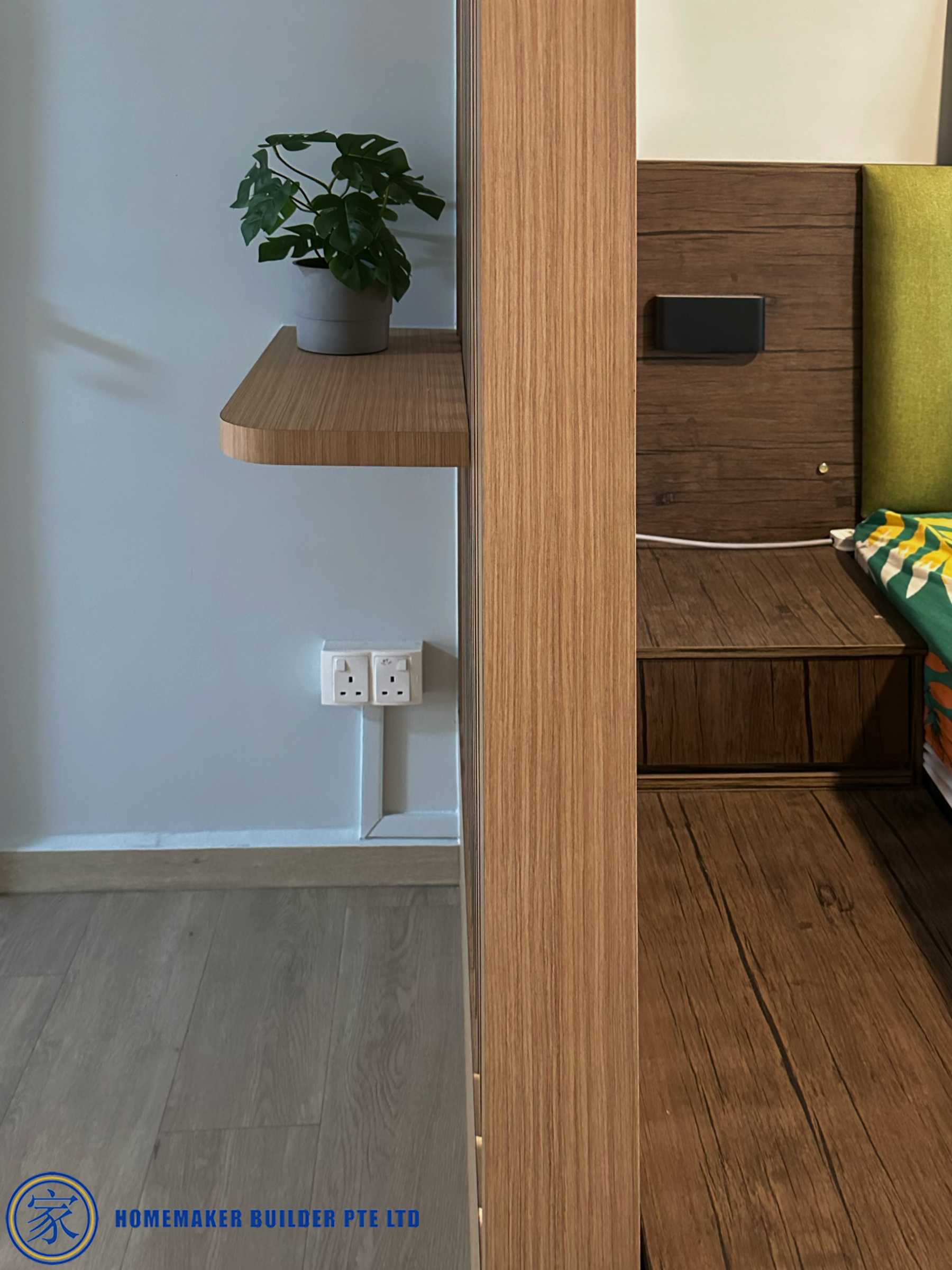 Contemporary Bedroom with Platform Bed and Panelling