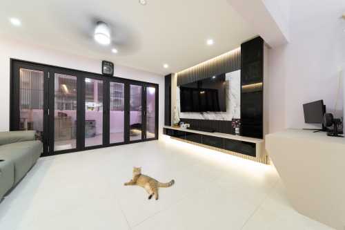 Modern Living Room at Pastel Color