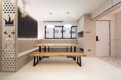 Modern Dining Room at Pastel Color