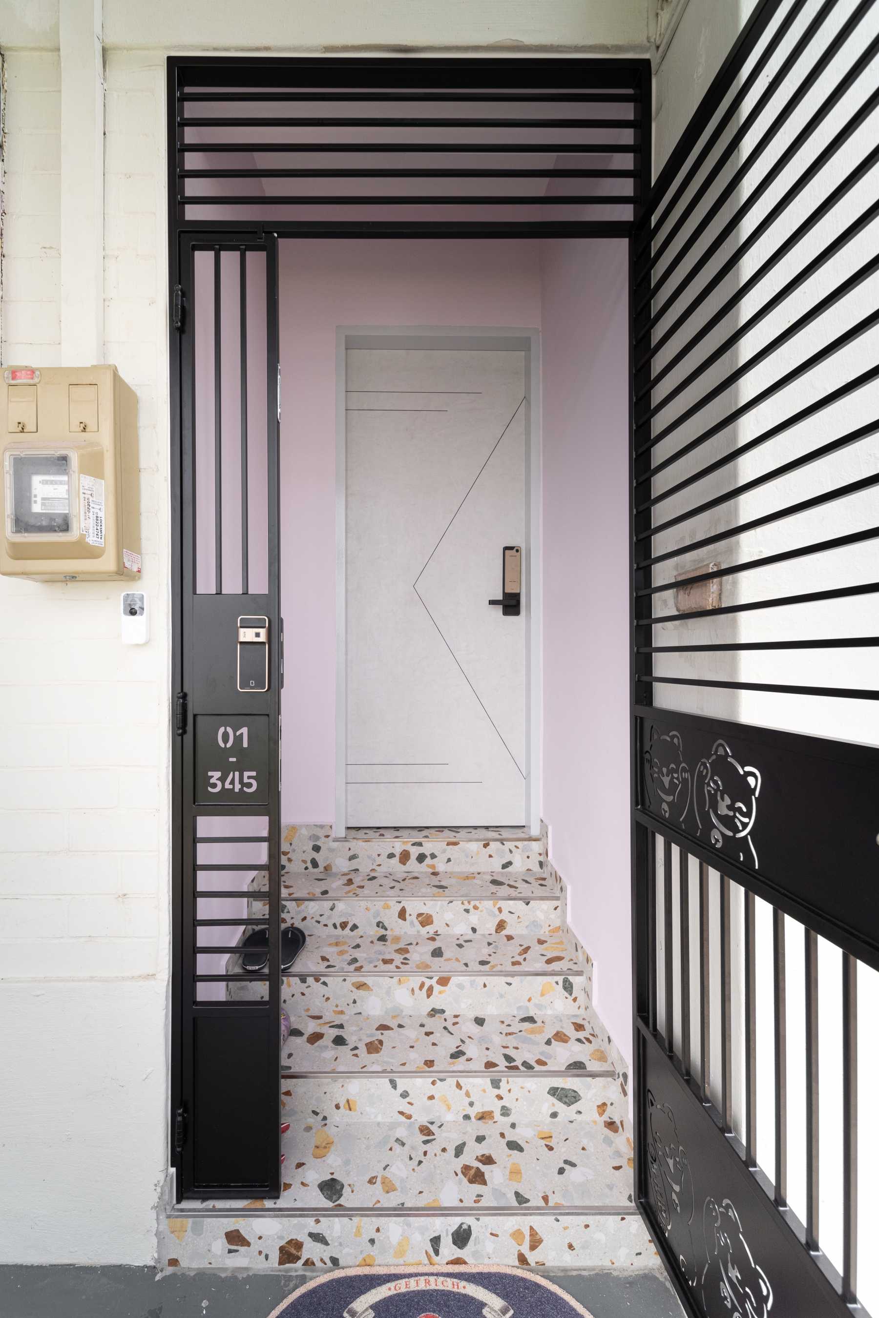 Modern Foyer with Artwork and Console Table
