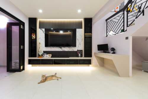 Modern Living Room at Pastel Color