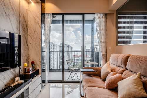 Contemporary Living Room at Piermont Grand