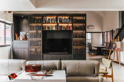 Transitional Living Room at Sin Ming Court