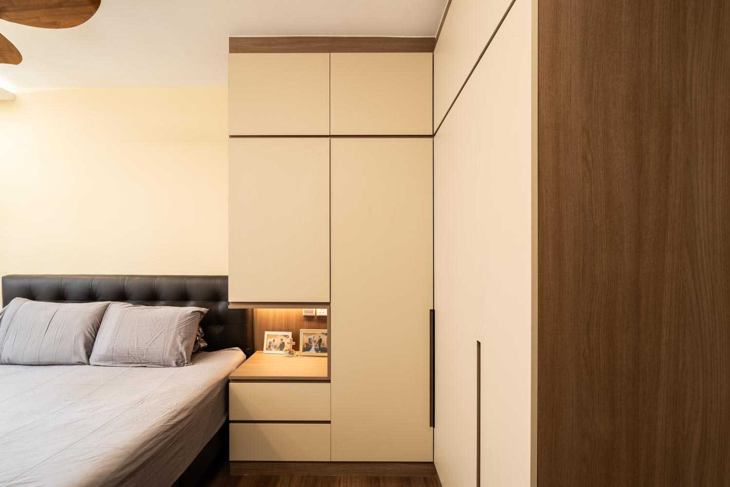 Scandinavian Bedroom with Wardrobe and Built-in Bed