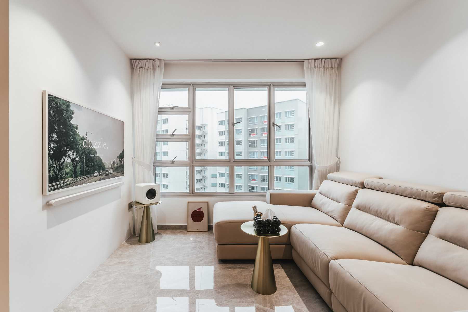 Modern Living Room with TV Console and Feature Wall