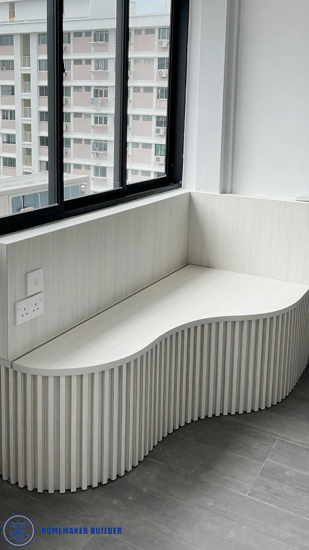 Minimalist Living Room with Settee and Window Seat