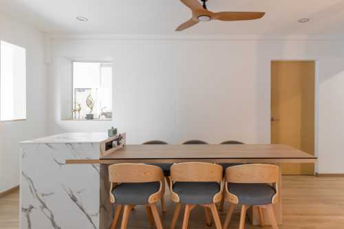 Minimalist Dining Room at Jumbo Flat @ Woodlands