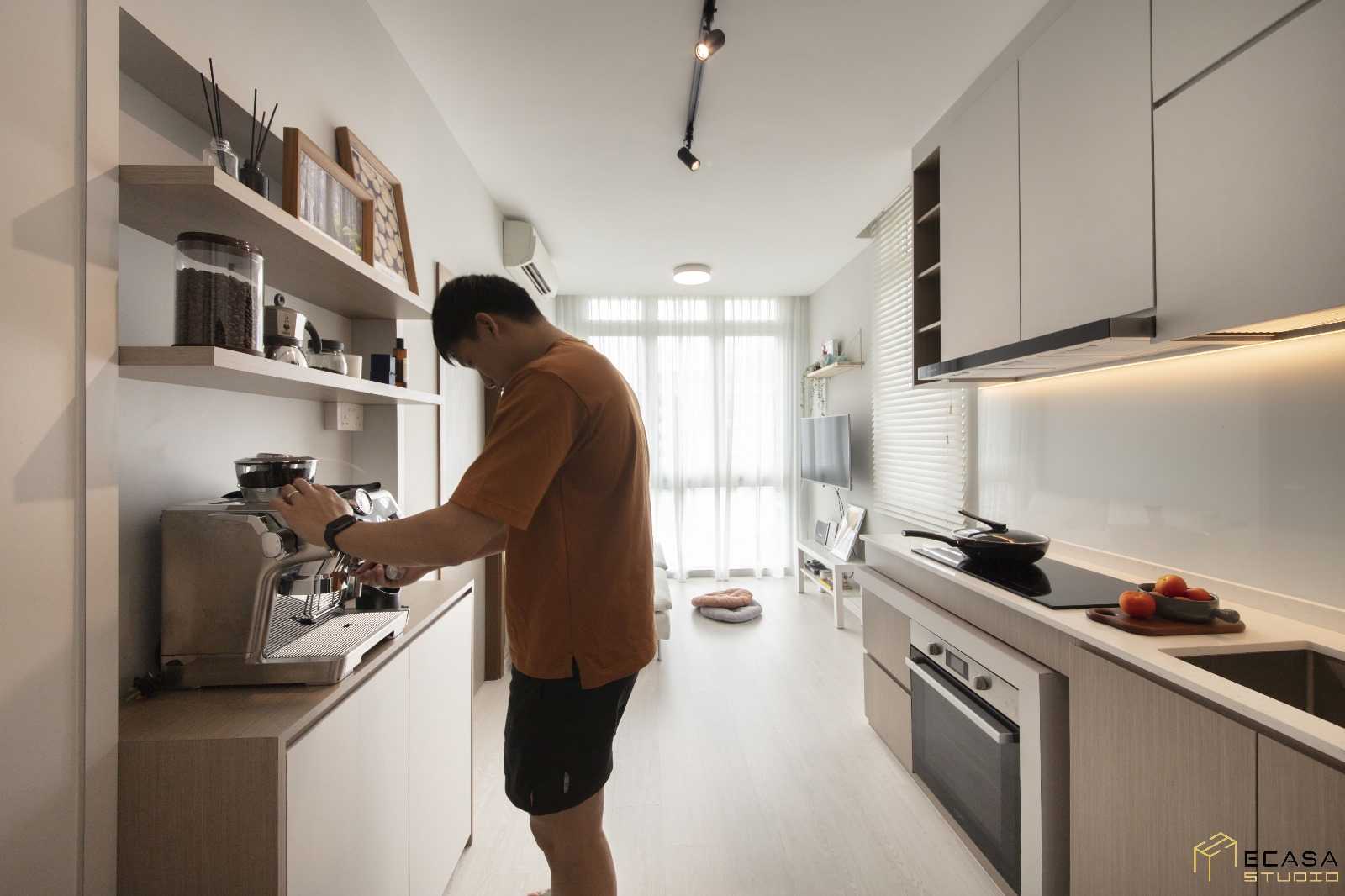 Minimalist Pantry with Console Table and Tableware