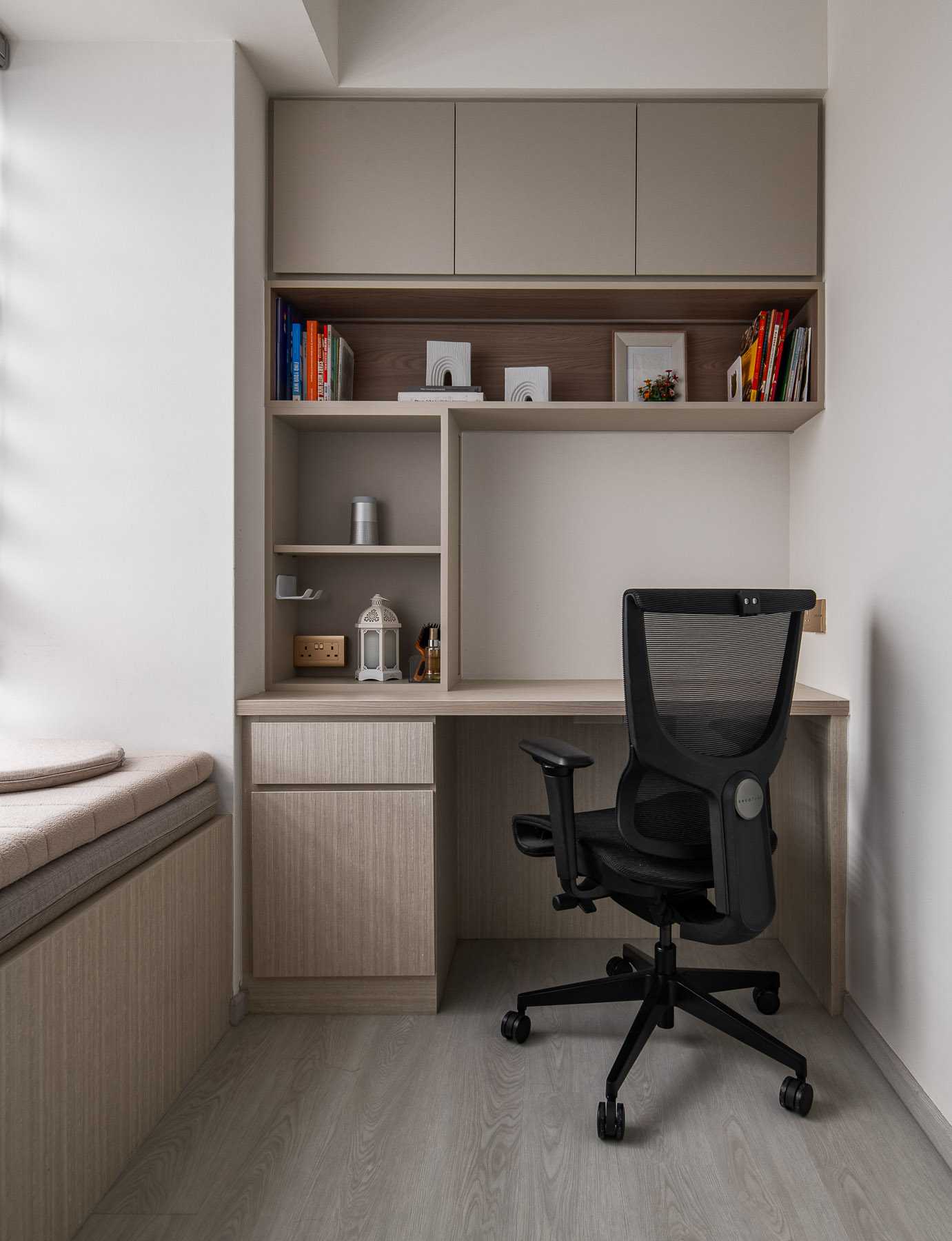 Contemporary Study with Bookshelf and Storage Cabinets