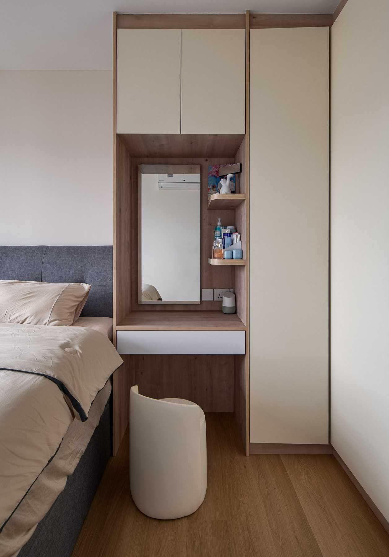 Scandinavian Bedroom with Wardrobe and Bedroom Dresser