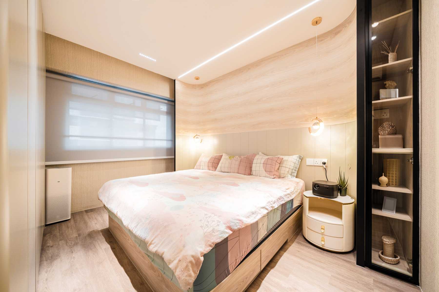 Modern Bedroom with Wardrobe and Queen Bed
