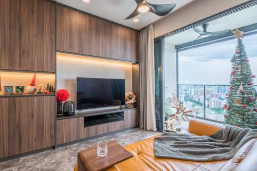 Modern Living Room at 1 SILAT AVE, AVENUE SOUTH RESIDENCE