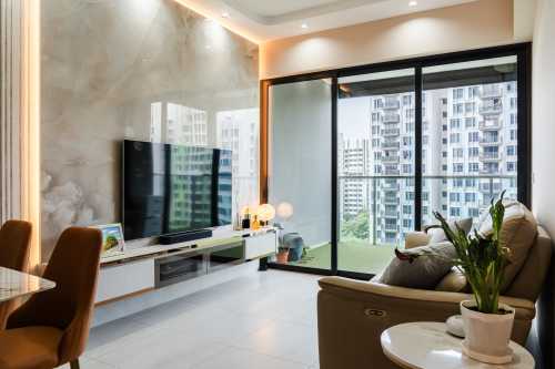 Modern Living Room at Woodleigh Residence