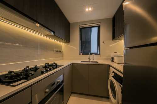Contemporary Kitchen at 3 Bedroom Condo @ Riverfront
